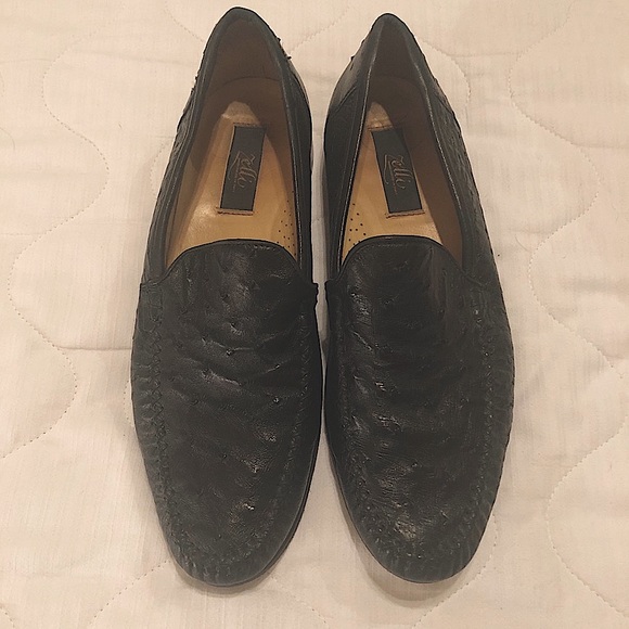 VINTAGE ZELLI MENS black Ostrich point loafers - Picture 4 of 11